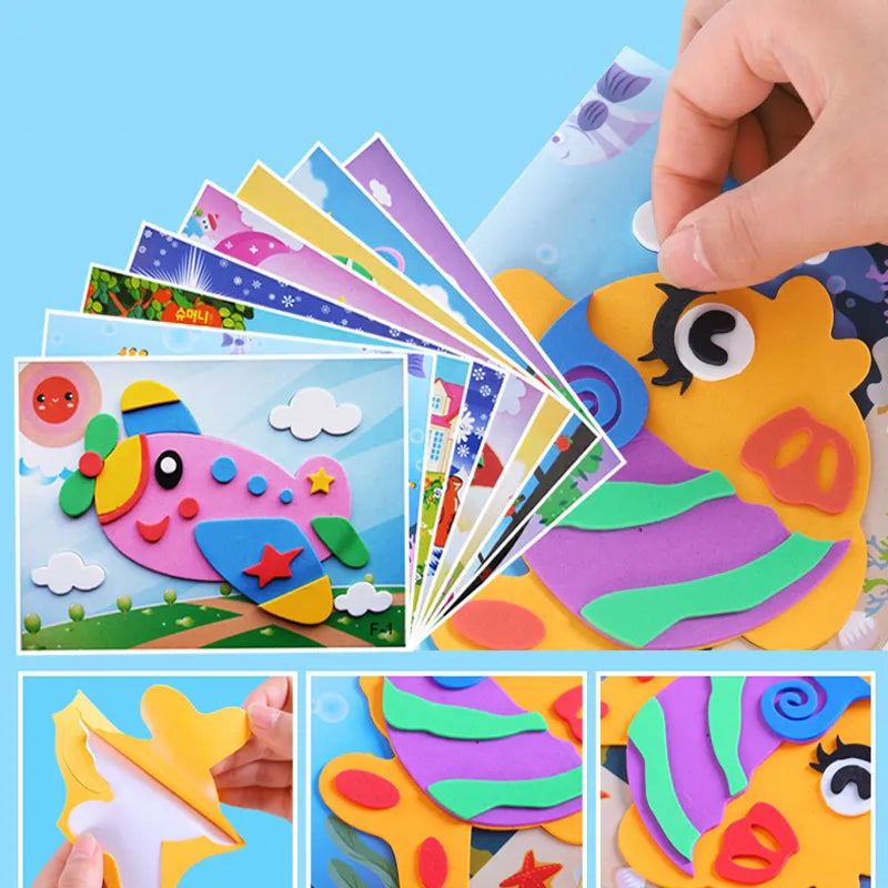 Creative Fun Foam Stickers Puzzle Pack for Kids - Set of 10 | Children's Sensory Toy