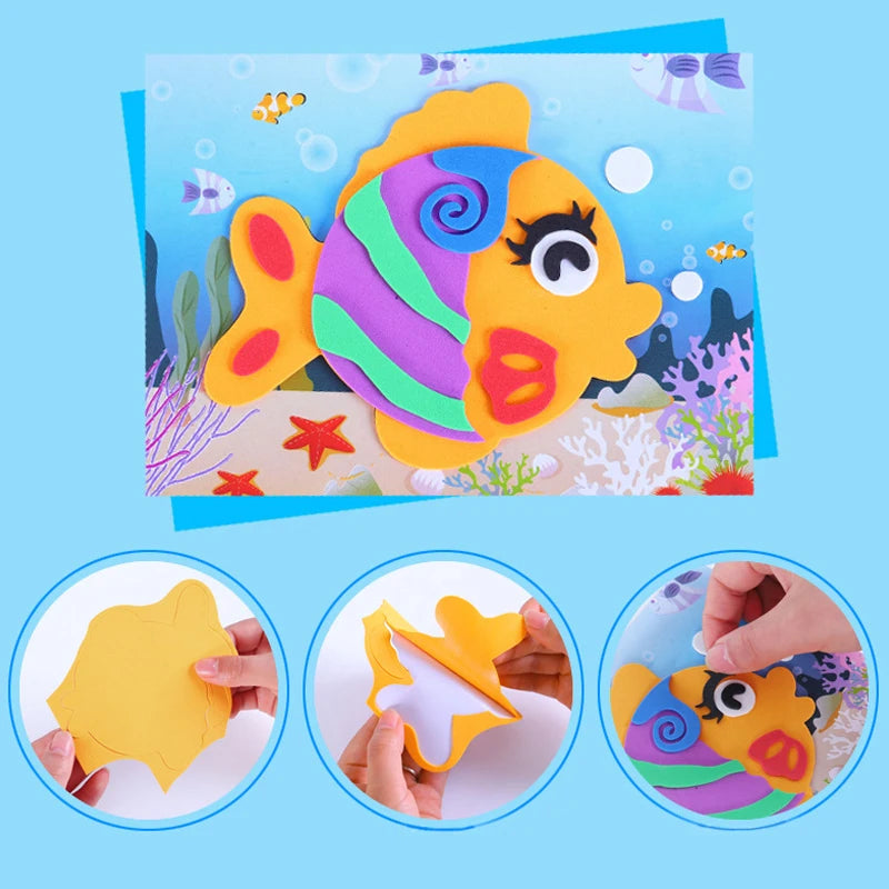 Creative Fun Foam Stickers Puzzle Pack for Kids - Set of 10 | Children's Sensory Toy